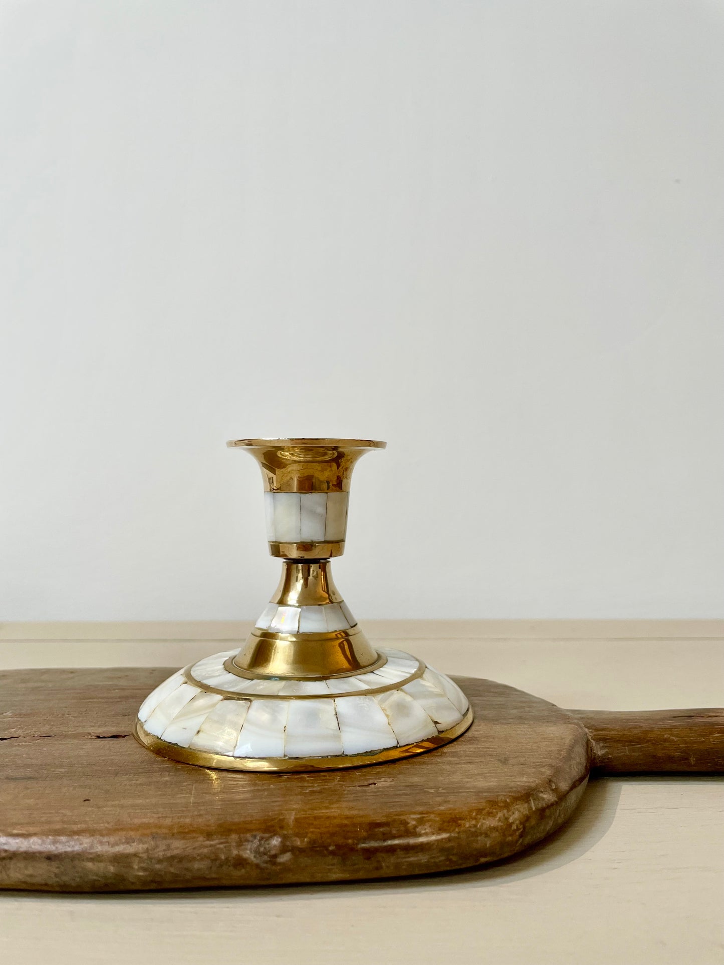 Brass & Pearl Candle Holders