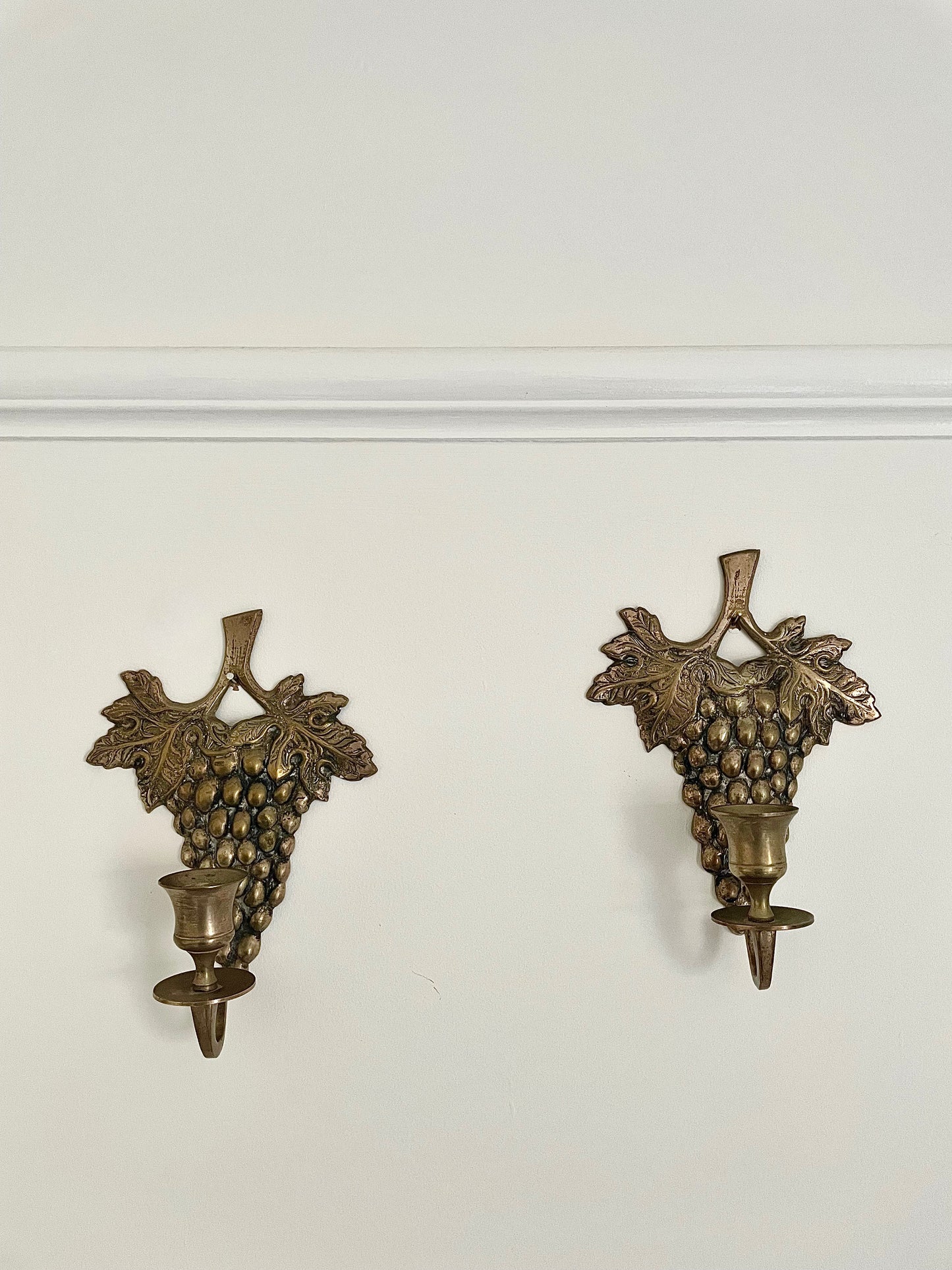 Brass Grape Candle Sconces