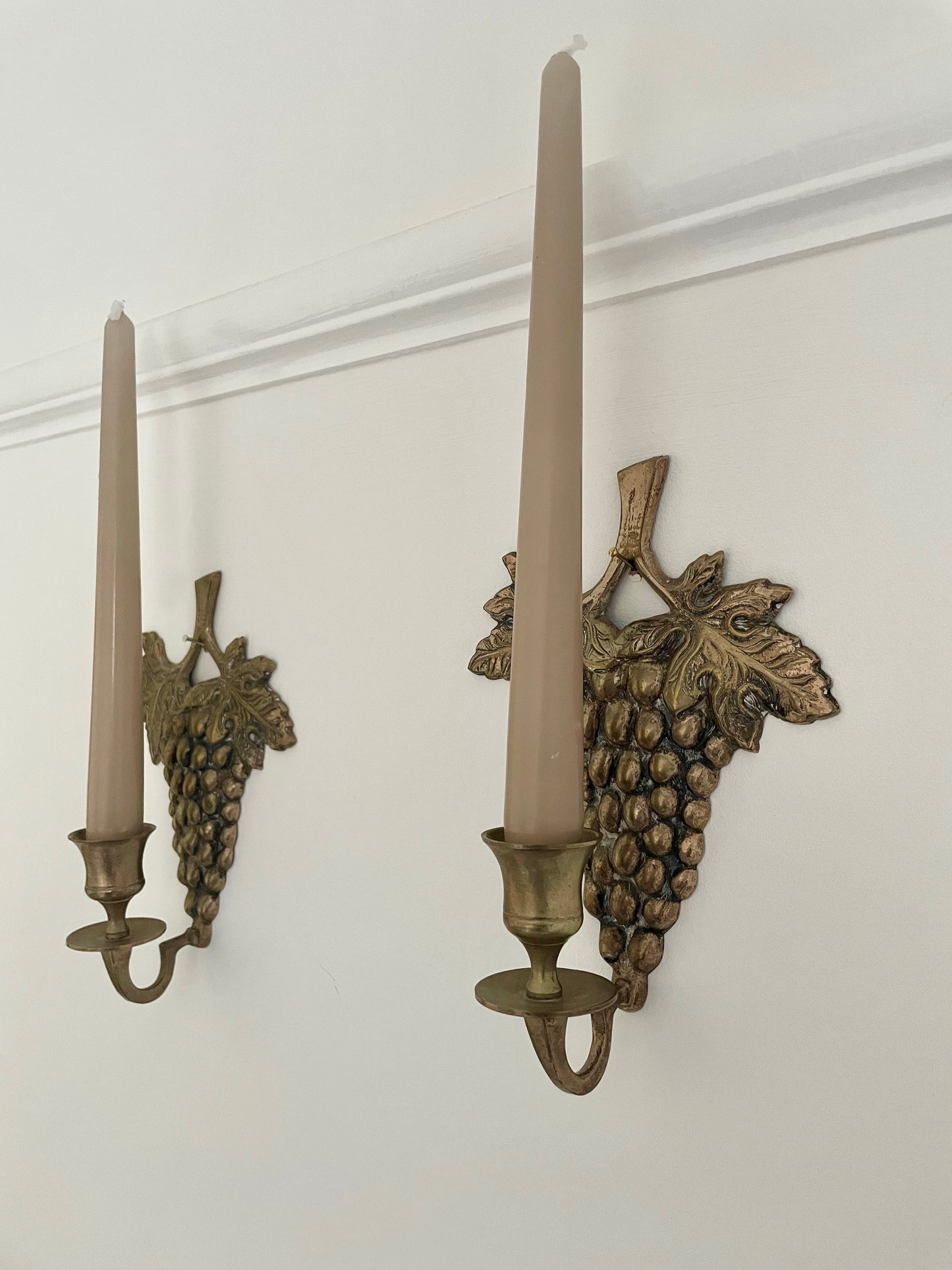 Brass Grape Candle Sconces