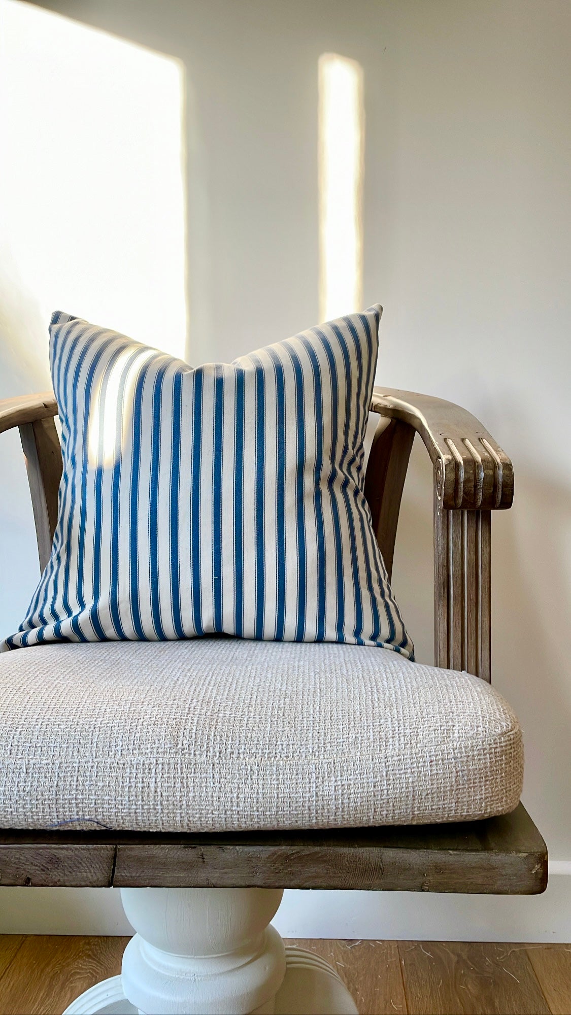 Navy Ticking Stripe Cushion