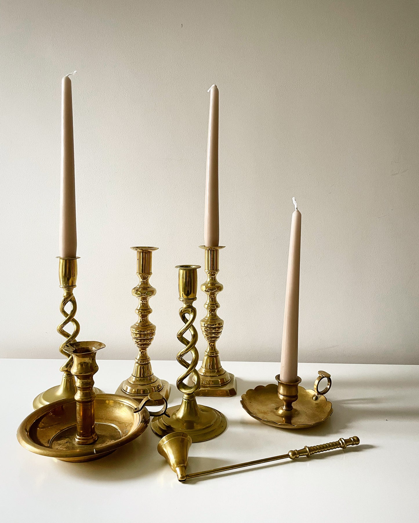 Brass Barley Twist Candle Holders