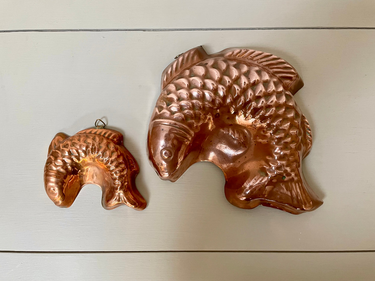 French Fish Copper Moulds