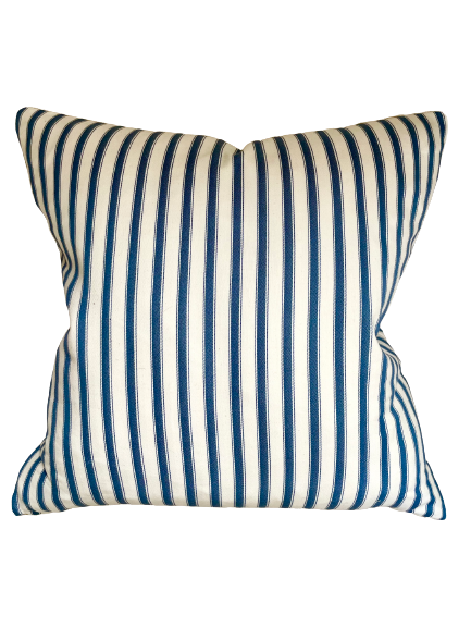 Navy Ticking Stripe Cushion