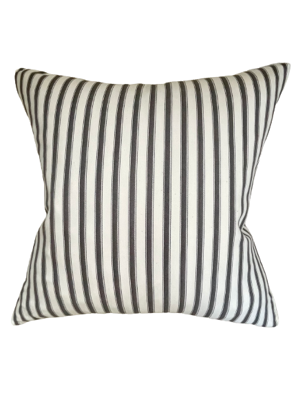 Grey Ticking Stripe Cushion