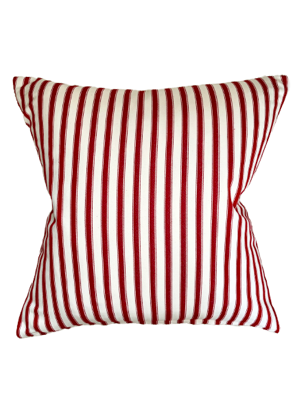 Red Ticking Stripe Cushion