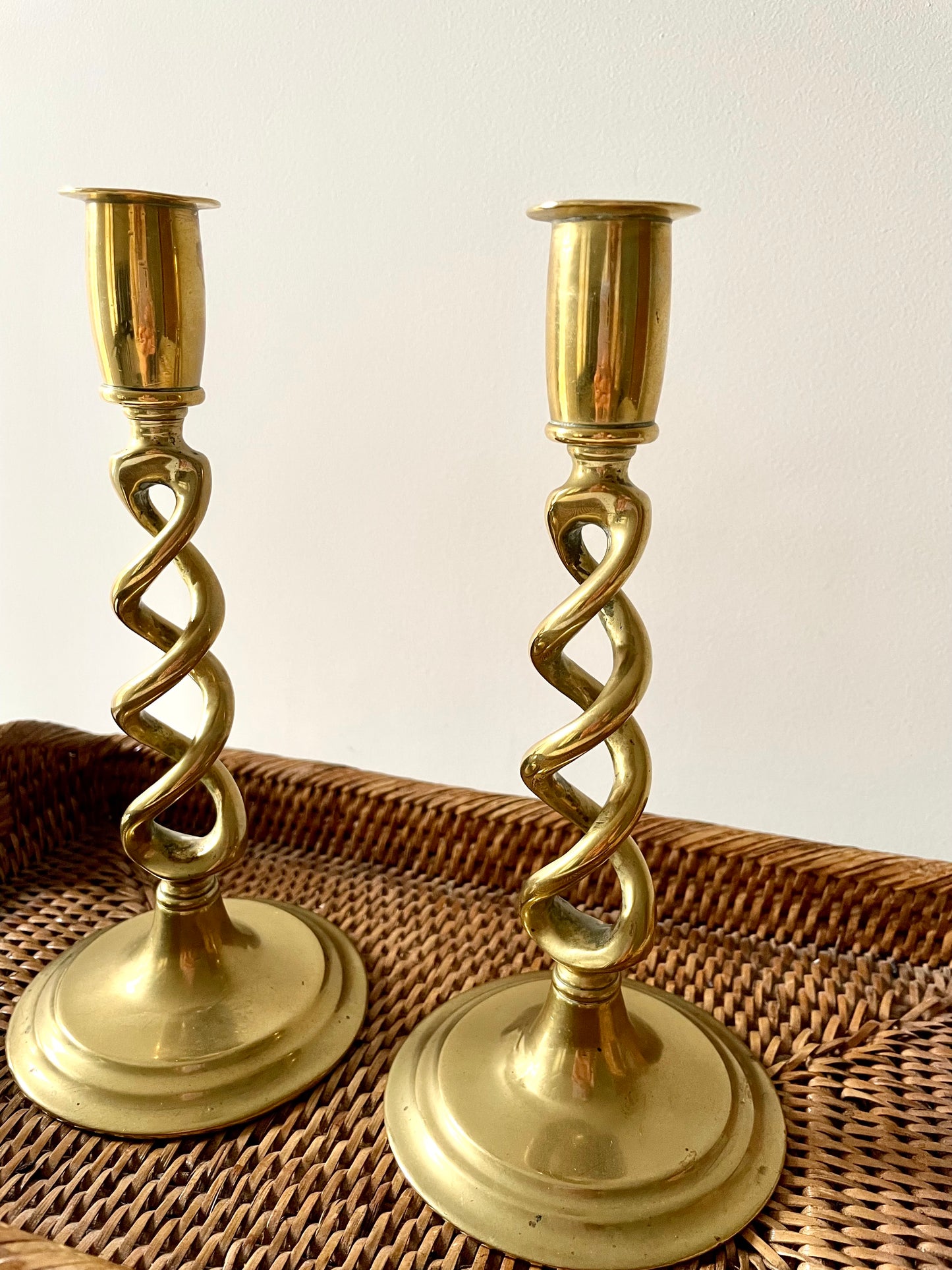 Brass Barley Twist Candle Holders
